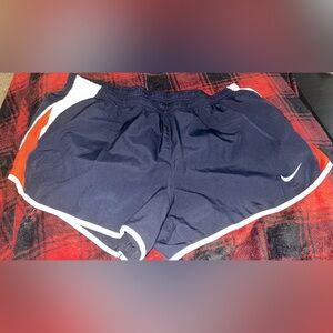 Navy Blue Athletic Shorts with White Trim